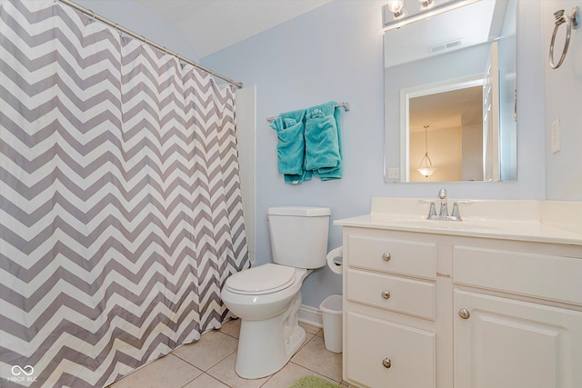 11074 Galley Way, Fishers, IN 46040 - bathroom featuring vanity, tile patterned flooring, and a shower with curtain