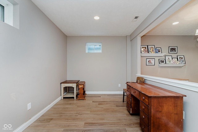11074 Galley Way, Fishers, IN 46040 - home office featuring light wood finished floors and recessed lighting