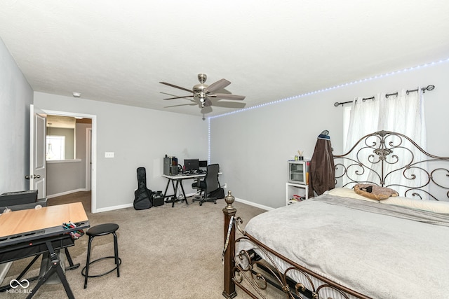 9053 Fitzgerald Dr, Indianapolis, IN 46239 - carpeted bedroom featuring a desk and ceiling fan