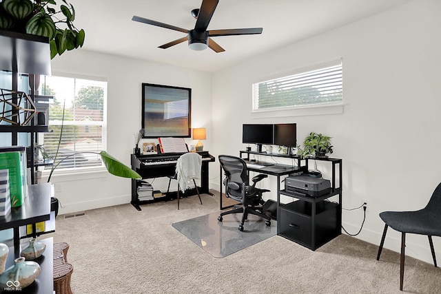 2720 Guilford Ave, Indianapolis, IN 46205 - office area with carpet flooring and a ceiling fan