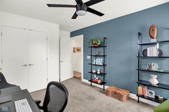 2720 Guilford Ave, Indianapolis, IN 46205 - office space featuring a ceiling fan and carpet flooring