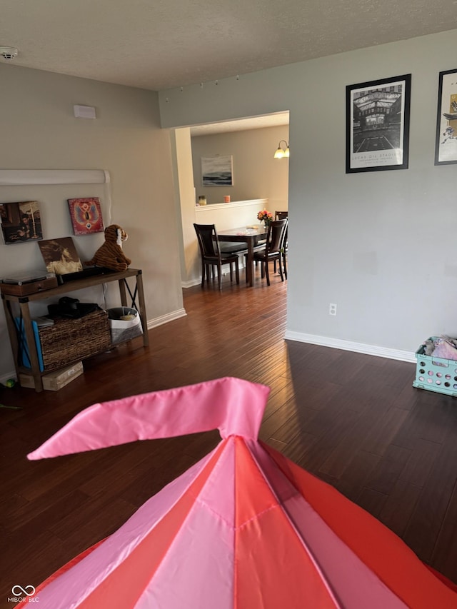 6027 Moonseed Cir, Indianapolis, IN 46203 - living area with wood finished floors and a textured ceiling