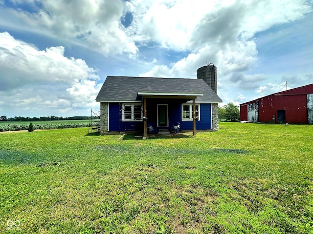 1842 S 850 E, Crawfordsville, IN 47933 - view of front of property with a chimney, a front yard, and an outbuilding