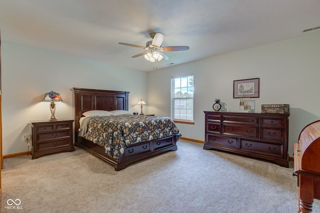7911 Bentley Commons Dr, Indianapolis, IN 46259 - bedroom with light carpet and a ceiling fan