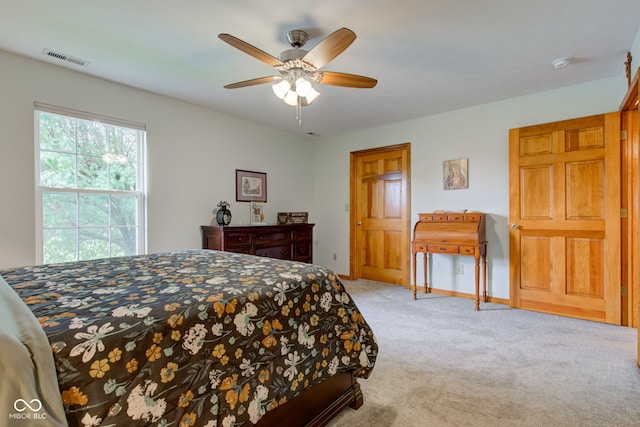 7911 Bentley Commons Dr, Indianapolis, IN 46259 - bedroom with light colored carpet and a ceiling fan