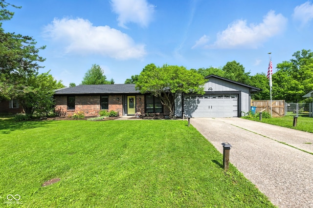 9265 Brunson Run, Indianapolis, IN 46256 - ranch-style house with a garage, concrete driveway, and brick siding