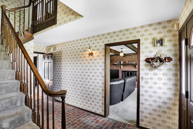 7165 W State Road 252nd Rd W, Edinburgh, IN 46124 - stairs featuring brick flooring and baseboards