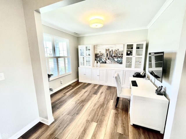 4281 Viewforth Ln, Bargersville, IN 46106 - office featuring crown molding and dark wood finished floors
