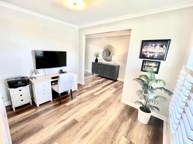 4281 Viewforth Ln, Bargersville, IN 46106 - office featuring light wood-style flooring and crown molding