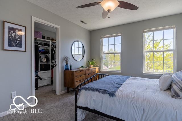 12584 Cold Stream Rd, Noblesville, IN 46060 - bedroom with a spacious closet, carpet floors, a closet, and ceiling fan