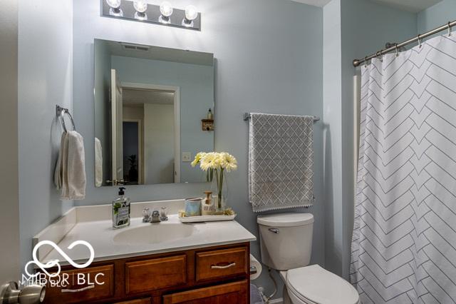 12584 Cold Stream Rd, Noblesville, IN 46060 - bathroom with vanity and a shower with shower curtain