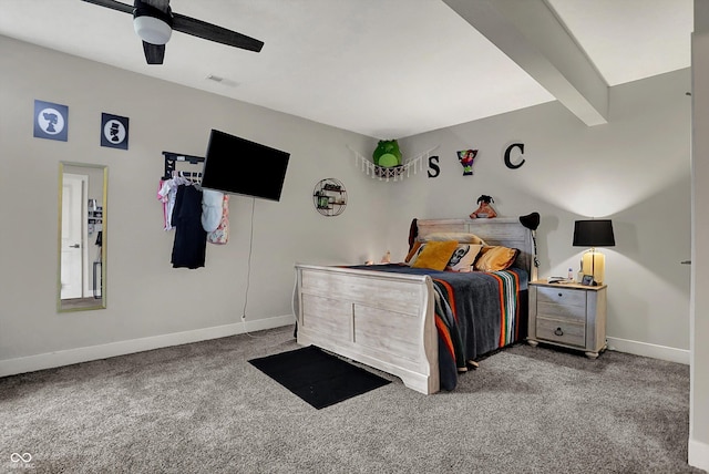5386 W 1100, Fountaintown, IN 46130 - bedroom with carpet floors and a ceiling fan