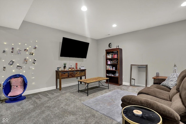 5386 W 1100, Fountaintown, IN 46130 - carpeted living area with recessed lighting and baseboards