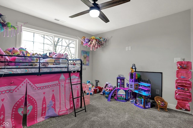 5386 W 1100, Fountaintown, IN 46130 - bedroom with carpet flooring and a ceiling fan