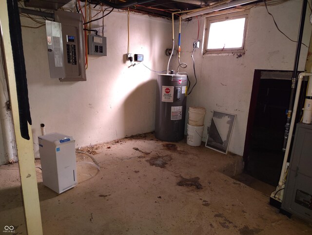 8955 N County Road 925 E, Seymour, IN 47274 - below grade area featuring water heater and electric panel
