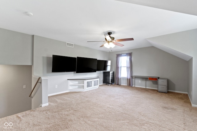 13624 Alston Dr, Fishers, IN 46037 - unfurnished living room with carpet flooring and a ceiling fan