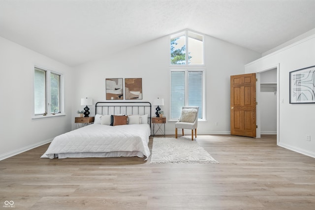 5982 Oak Hill E Dr, Plainfield, IN 46168 - bedroom with vaulted ceiling and light wood-style floors
