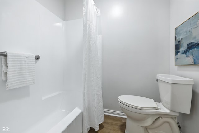 5982 Oak Hill E Dr, Plainfield, IN 46168 - full bath featuring wood finished floors and shower / bathtub combination with curtain