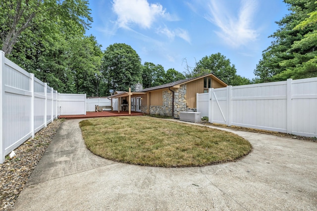 5982 Oak Hill E Dr, Plainfield, IN 46168 - fenced backyard featuring a wooden deck