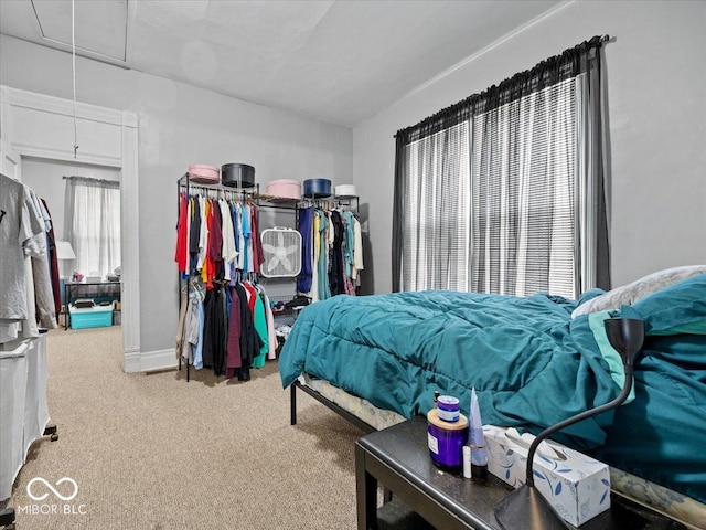 215 N E St, Greensburg, IN 47240 - carpeted bedroom with attic access