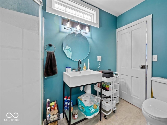 215 N E St, Greensburg, IN 47240 - full bath with a shower and tile patterned flooring