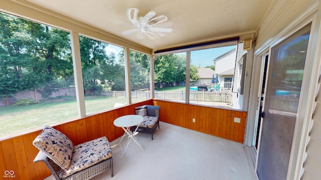 9831 Deering St, Fishers, IN 46037 - sunroom / solarium featuring a ceiling fan