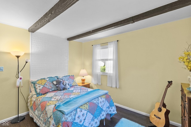 206 Allen Ln, Greenfield, IN 46140 - bedroom with beamed ceiling and wood finished floors