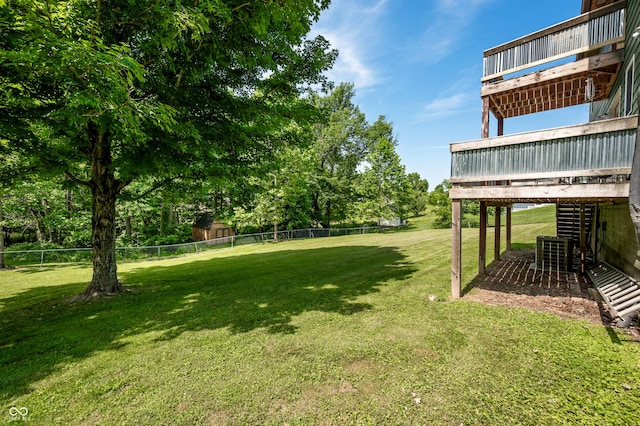 155 Hoover Dr, Princes Lakes, IN 46164 - view of yard with a wooden deck and stairway