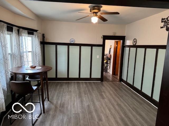 2830 Guilford Ave, Indianapolis, IN 46205 - dining space featuring ceiling fan and wood finished floors