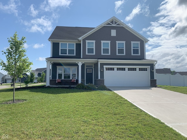 7270 W Stone Pass, New Palestine, IN 46163 - craftsman inspired home with a porch, driveway, and an attached garage