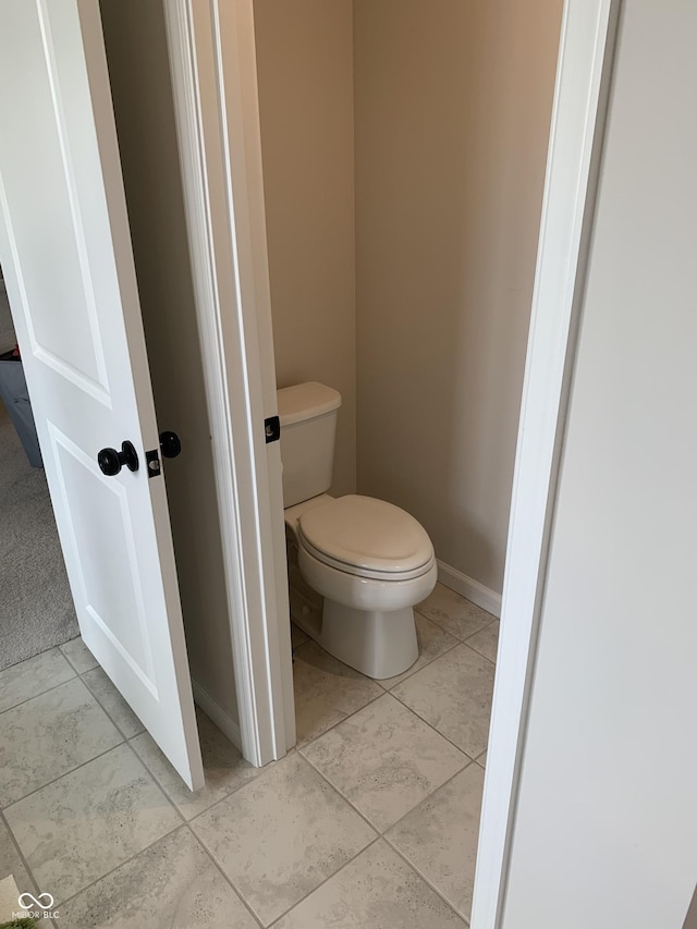 7270 W Stone Pass, New Palestine, IN 46163 - bathroom with toilet and tile patterned floors