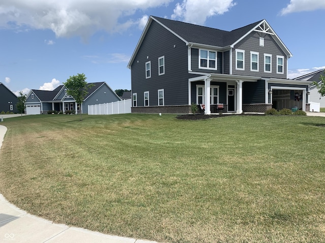 7270 W Stone Pass, New Palestine, IN 46163 - view of front of property featuring a garage, a porch, and brick siding