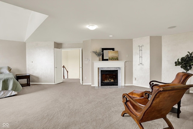 10587 Proposal Pointe Way, Fishers, IN 46040 - carpeted living area with baseboards and a fireplace