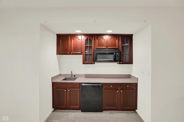 10587 Proposal Pointe Way, Fishers, IN 46040 - bar featuring dishwashing machine, black microwave, and light colored carpet