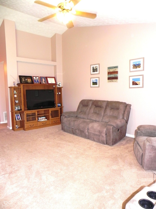 10178 Cornith Way, Avon, IN 46123 - living room featuring carpet flooring and a ceiling fan