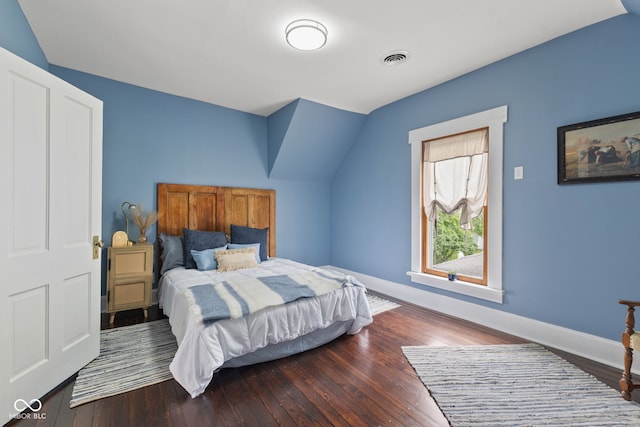 211 N County Line Rd, In, IN 47272 - bedroom featuring hardwood / wood-style floors and vaulted ceiling