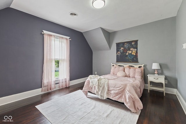211 N County Line Rd, In, IN 47272 - bedroom featuring lofted ceiling and wood-type flooring