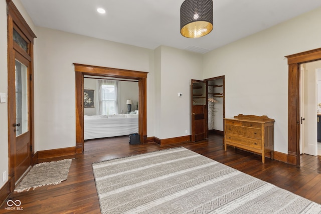 211 N County Line Rd, In, IN 47272 - bedroom with hardwood / wood-style floors and baseboards