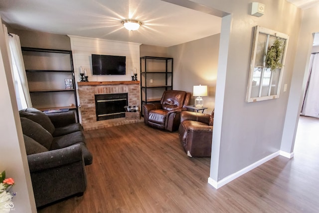 7710 Samuel Dr, Indianapolis, IN 46259 - living room with wood finished floors and a fireplace