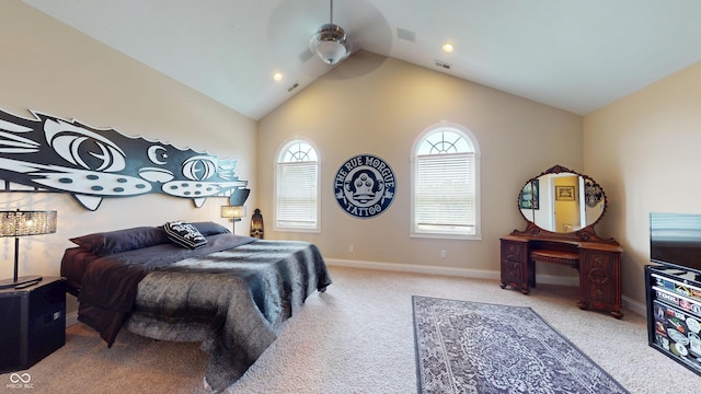 3306 Mullinix Rd, Greenwood, IN 46143 - carpeted bedroom featuring lofted ceiling and recessed lighting