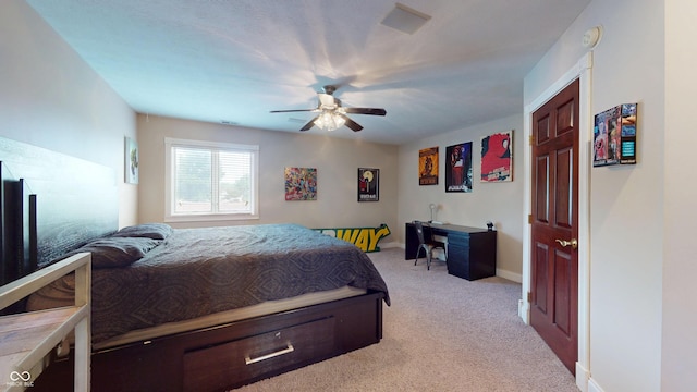 3306 Mullinix Rd, Greenwood, IN 46143 - bedroom featuring light carpet and a ceiling fan