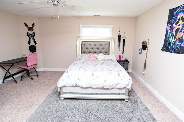 3306 Mullinix Rd, Greenwood, IN 46143 - bedroom with carpet floors and a ceiling fan