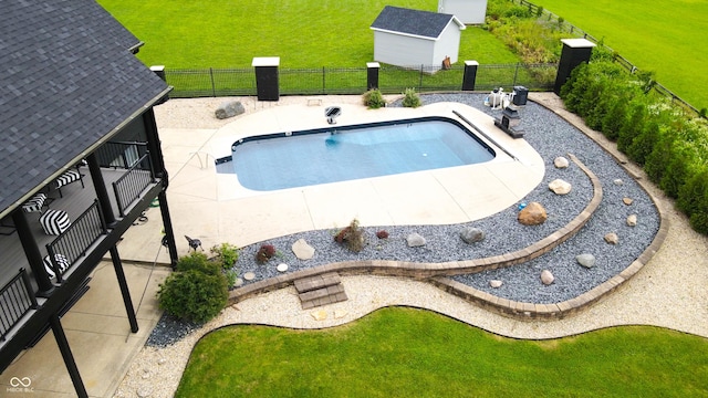 3306 Mullinix Rd, Greenwood, IN 46143 - view of swimming pool featuring a fenced backyard and a patio