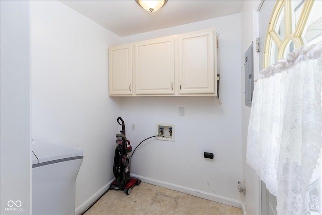 220 E Tilden Dr, Brownsburg, IN 46112 - laundry room with cabinet space, hookup for a washing machine, and electric panel