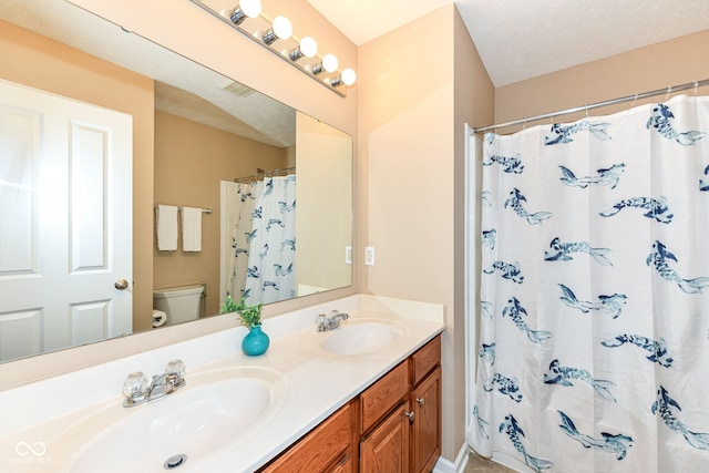 13700 Stanford Dr, Carmel, IN 46074 - full bath featuring double vanity and a shower with curtain
