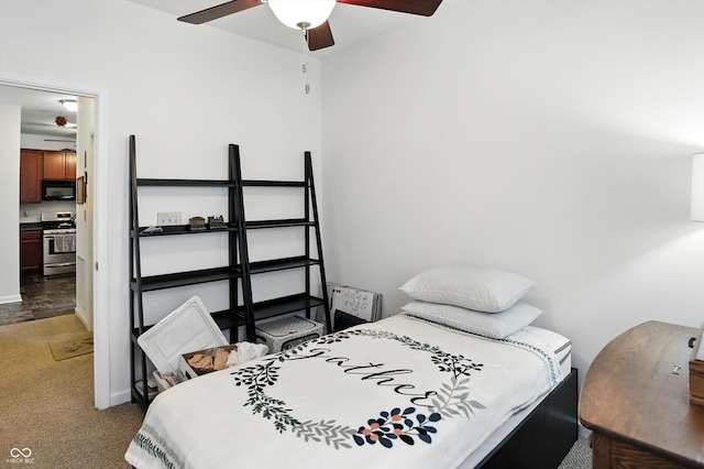 2253 Bridlewood Dr, Franklin, IN 46131 - bedroom with carpet flooring and a ceiling fan