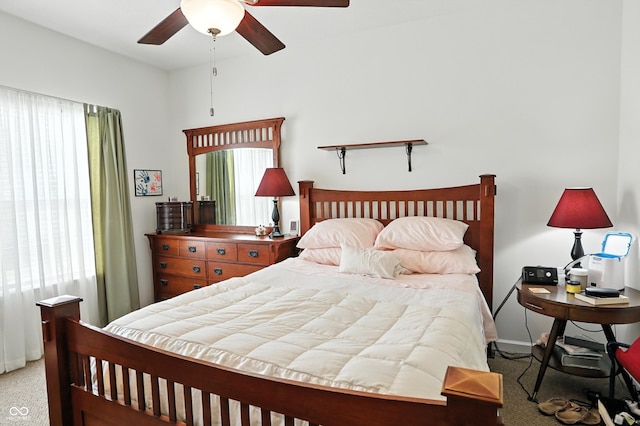 2253 Bridlewood Dr, Franklin, IN 46131 - bedroom with carpet, multiple windows, and a ceiling fan