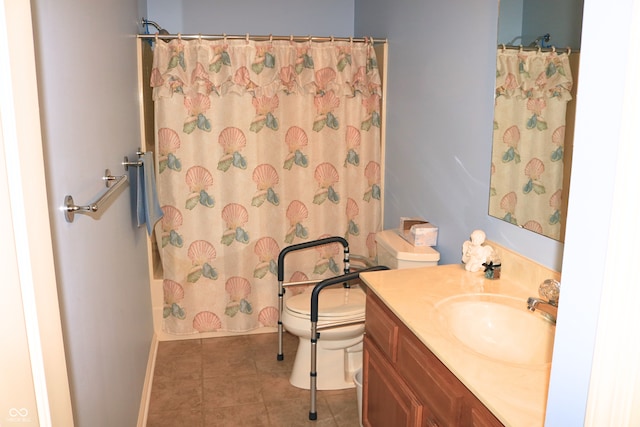 650 S Eagles Way, Crawfordsville, IN 47933 - full bath featuring vanity, tile patterned floors, and a shower with curtain