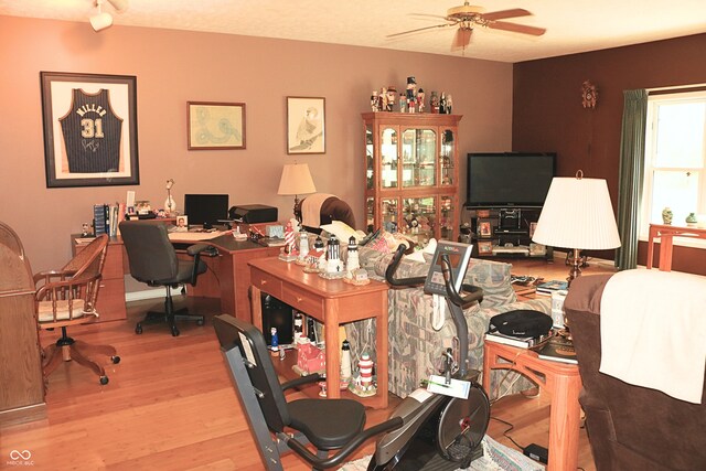 650 S Eagles Way, Crawfordsville, IN 47933 - home office featuring ceiling fan and wood finished floors