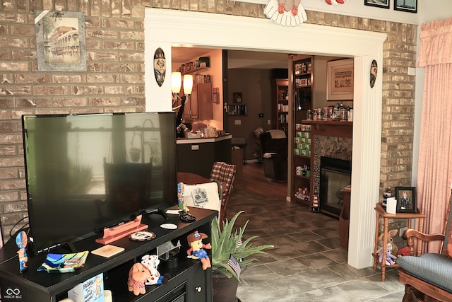 650 S Eagles Way, Crawfordsville, IN 47933 - living room featuring a glass covered fireplace